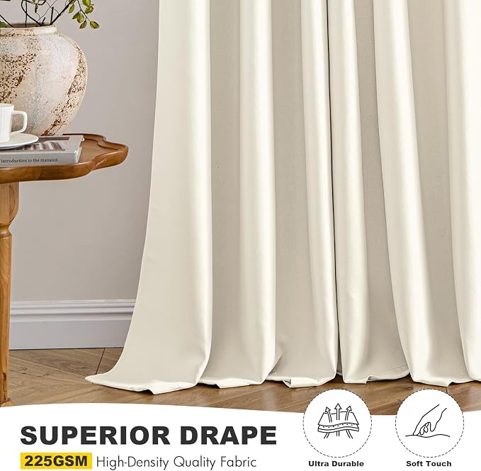 MIULEE Birch Blackout Curtains for Bedroom Living Room 72 Inches Long 2 Panels - Image 5