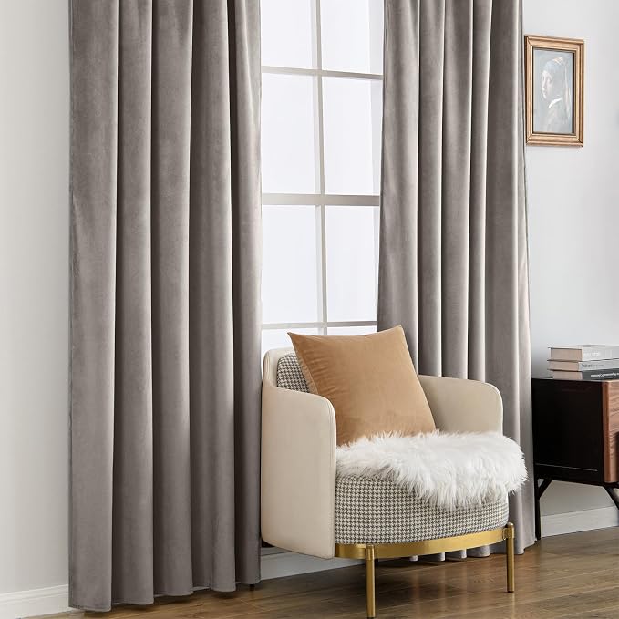 MIULEE Silver Gray Velvet Curtains 96 inches - Image 7