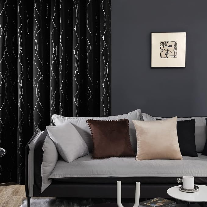 Deconovo Blackout Curtains 72 Inch Long 2 Panels, Thermal Insulated Noise - Image 3