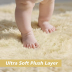 Shag Area Rug for Bedroom 4x6, Ivory Fluffy Area Rugs for Living Room, Soft - Image 3