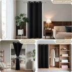 Joydeco Blackout Door Curtain for Doorway Privacy 78 Inches Long, Grommet - Image 4
