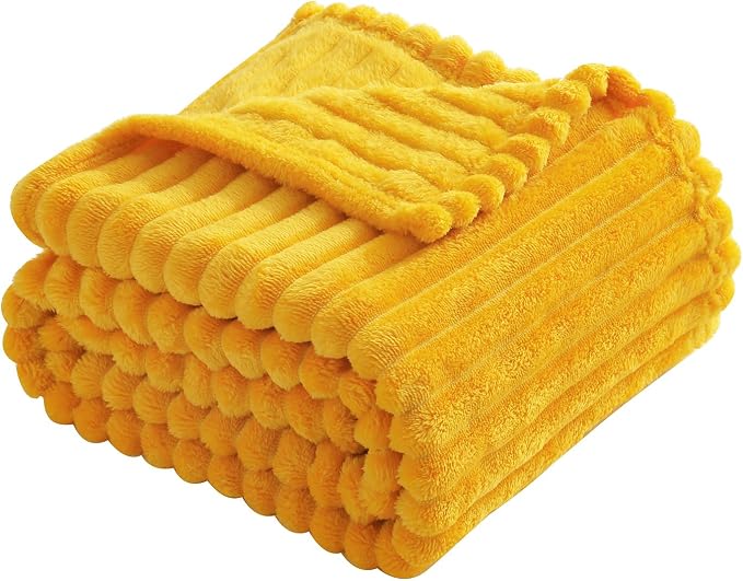 Gold Fleece Throw Blanket 108”×90” - Image 5