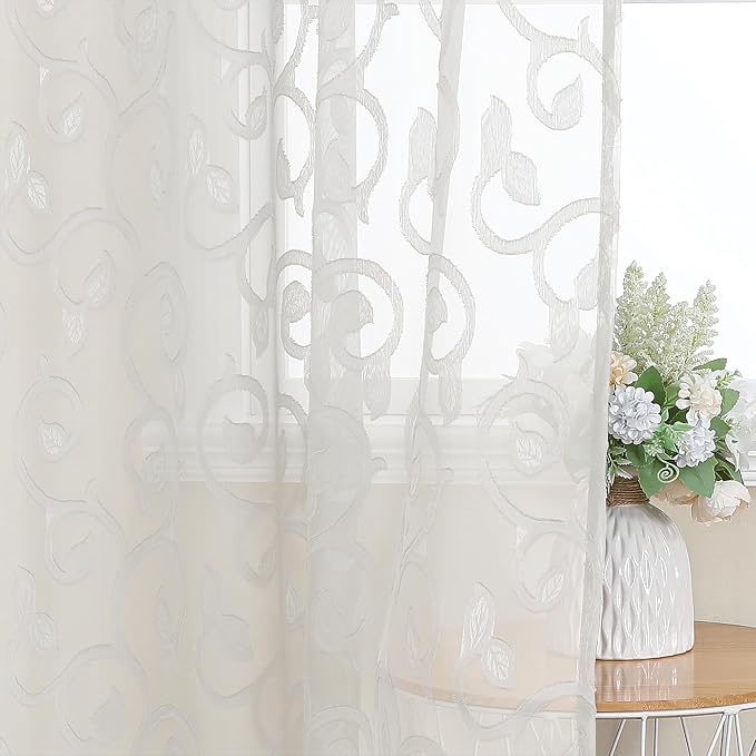 OWENIE Furman Sheer Curtains 63 inch Length - Image 5
