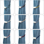Melaluxe 6 Pack Magnetic Curtain Tiebacks, Decorative Curtain Holdbacks - Image 4