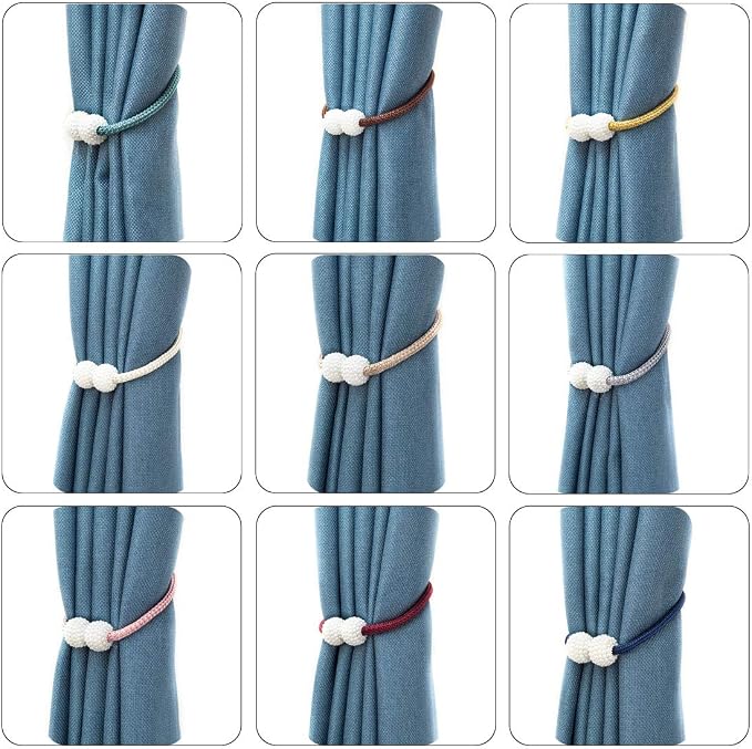 Melaluxe 6 Pack Magnetic Curtain Tiebacks, Decorative Curtain Holdbacks - Image 4