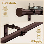 YaFex Curtain Rods 2 Pack 32-58 Inch, Heavy Duty 1 Inch Curtain Rod, Bronze - Image 4