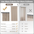MIULEE Pinch Pleated Linen Curtains 96 Inches Long 2 Panels - Image 6