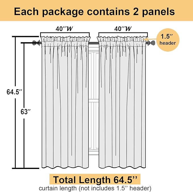 Lecloud Leia Clip Textured Leaf Ivory Sheer Curtain 63 Inch Length 2 Panels - Image 5