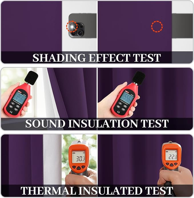 Yakamok Room Darkening 100% Blackout Curtains Grommet Window Treatments - Image 3