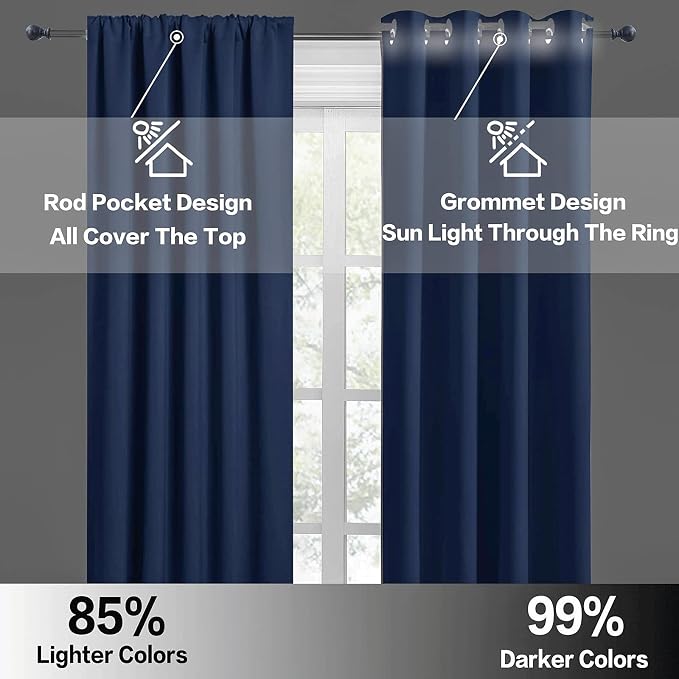 RYB HOME Blackout Privacy Bathroom Window Curtains, Short Thermal Insulated - Image 7