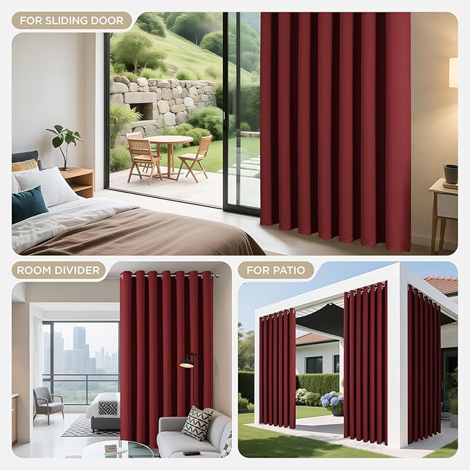 Joydeco Blackout Patio Sliding Door Curtains 72 Inches Long, Grommet Privacy - Image 8