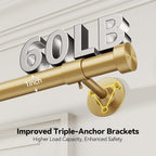 YaFex Heavy Duty Curtain Rods 32-60 Inch, 1 Inch Adjustable Gold Curtain Rod - Image 4