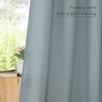 NICETOWN Linen Flax Semi Sheer Curtains 94" Length, Grommet Window Treatments - Image 8