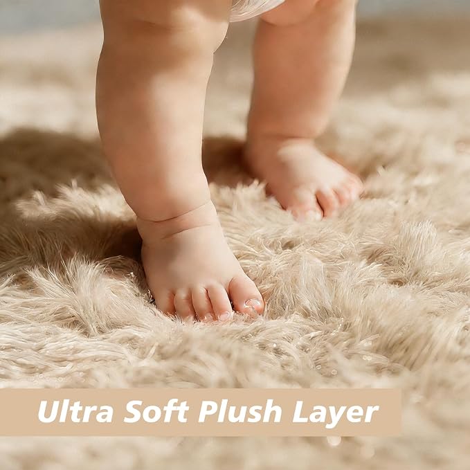 Shag Area Rug for Bedroom 5x8, Soft Fuzzy Rug Non-Shedding Indoor Plush Carpet - Image 2