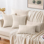 MIULEE Beige Decorative Throw Pillow Covers 18x18 Inch - Image 4