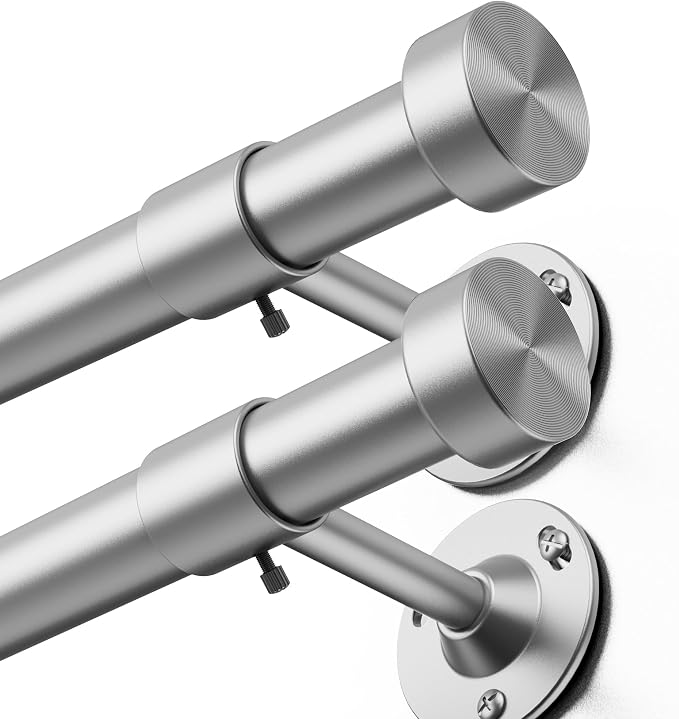 YaFex 2 Pack Heavy Duty Curtain Rods 32-150 Inch, 1 Inch Adjustable Extra Long by YaFex