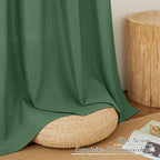 NICETOWN Olive Green Linen Kitchen Window Curtains Over Sink, Grommet Thick - Image 4