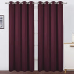 LEMOMO Blackout Curtains 66 x 84 inch/Burgundy Red Curtains Set of 2 by Lemomo