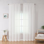 OWENIE Sheer Curtains 78 inch Length, Ivory Sheer Cutains 2 Panels Set by OWENIE