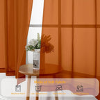 Gwine Burnt Orange Sheer Curtains - Image 7