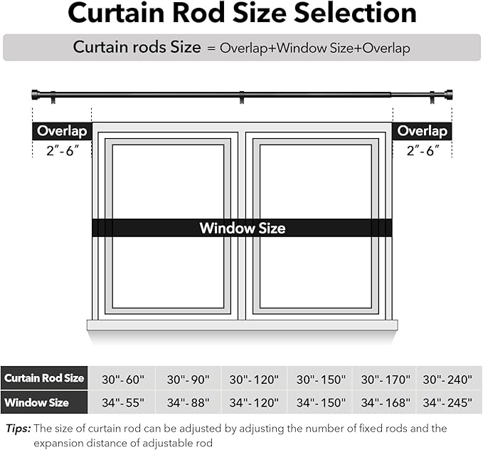 IFELS 2 Pack Heavy Duty Curtain Rods - Image 5