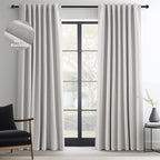 Topfinel Grey Beige Linen Blackout Curtains 84 Inch Long by Topfinel