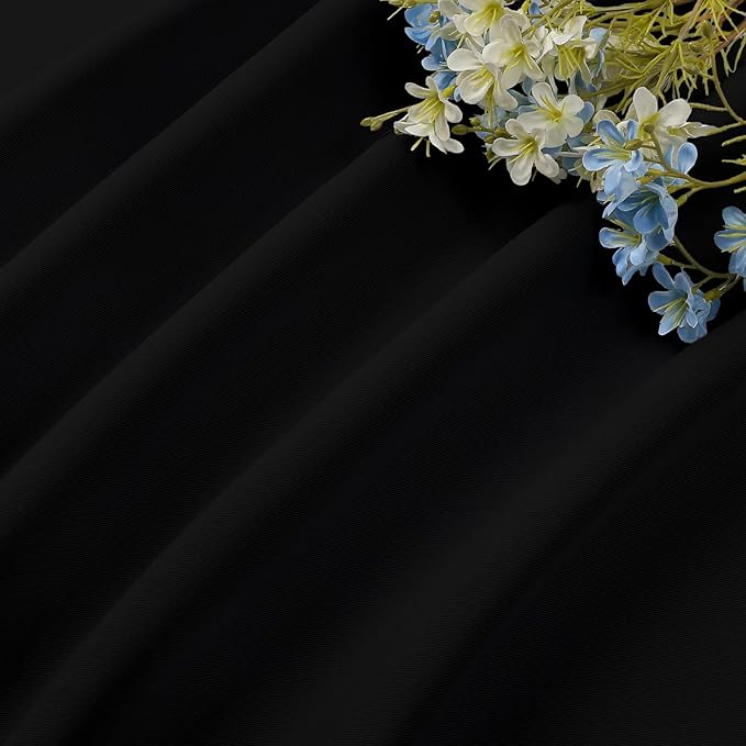 CUCRAF Black Blackout Curtains 63 inch Length 2 Panels Set, Rod Pocket Room - Image 7