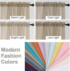 Taupe Sheer Curtains for Bedroom Living Room 45 Inch Length 2 Panels, Soft Airy - Image 7