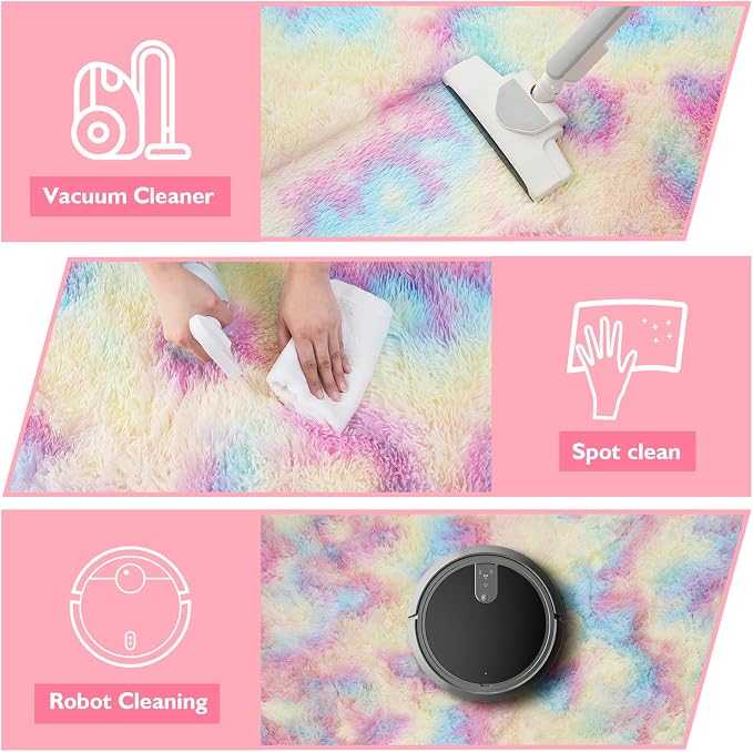 Shag Area Rug for Bedroom 5x8, Fluffy Area Rugs for Living Room, Soft Fuzzy Rug - Image 4