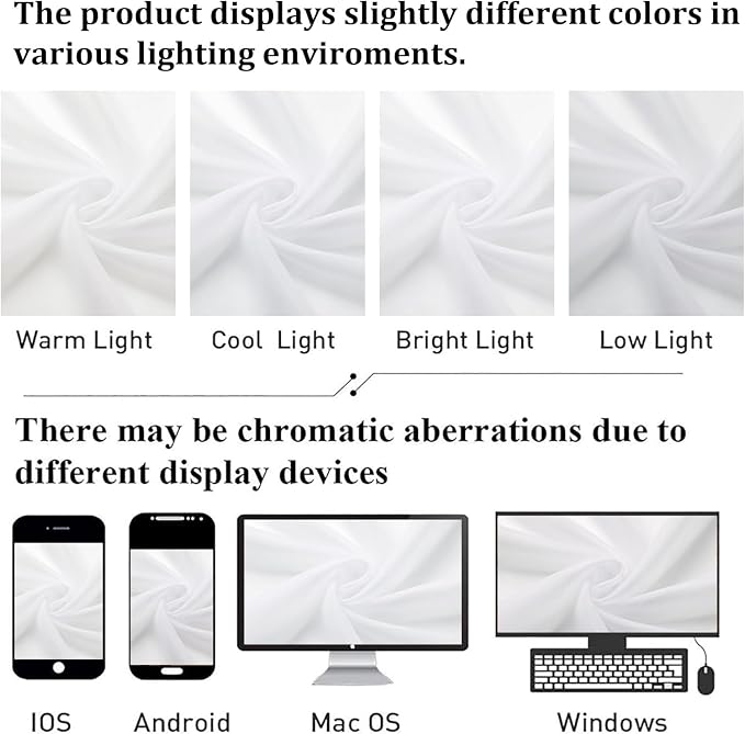 Lecloud White Sheer Curtains 36 Inch Length 2 Panels Set, Airy Breathable Voile - Image 6