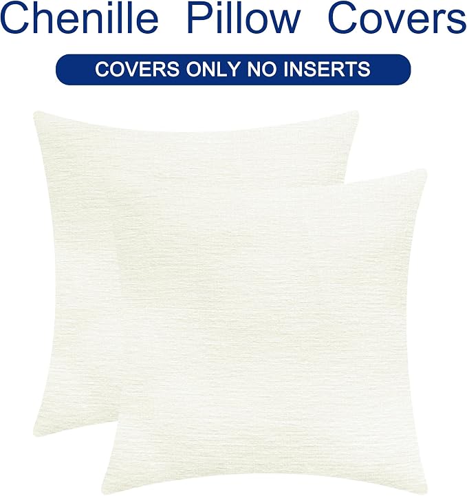 CaliTime Throw Pillow Covers Decorative 20 X 20 Inches Pack of 2 Cozy Chenille - Image 6