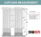 DWCN Ivory Sheer Curtains Semi Transparent Voile Rod Pocket Curtains - Image 8