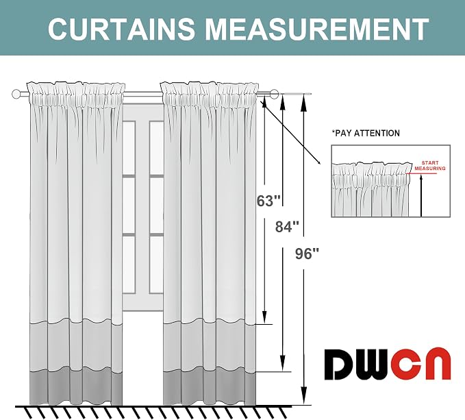 DWCN Blackout Curtains Room Darkening Thermal Insulated Bedroom Curtains Window - Image 8