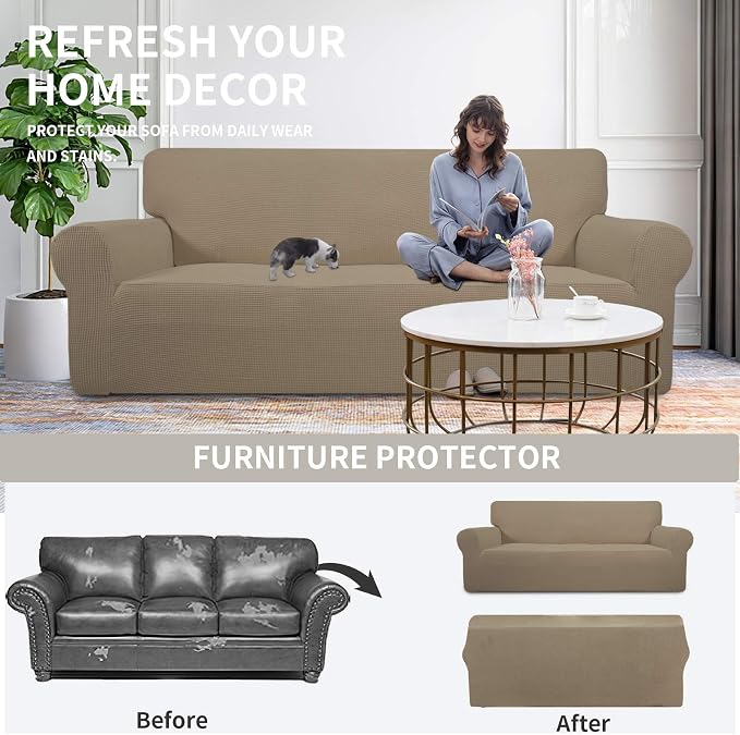 Easy-Going Stretch Sofa Slipcover 1-Piece Sofa Cover Furniture Protector Couch - Image 3