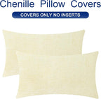CaliTime Throw Pillow Covers Decorative 16 X 26 Inches Pack of 2 Cozy Chenille - Image 6