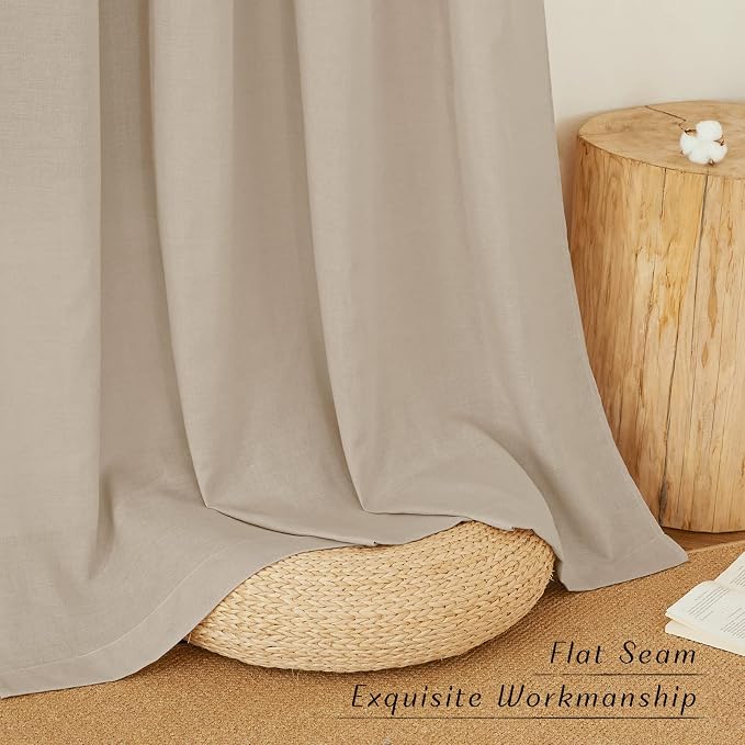 NICETOWN Rustic Linen 96 inch Long Curtains - Image 2