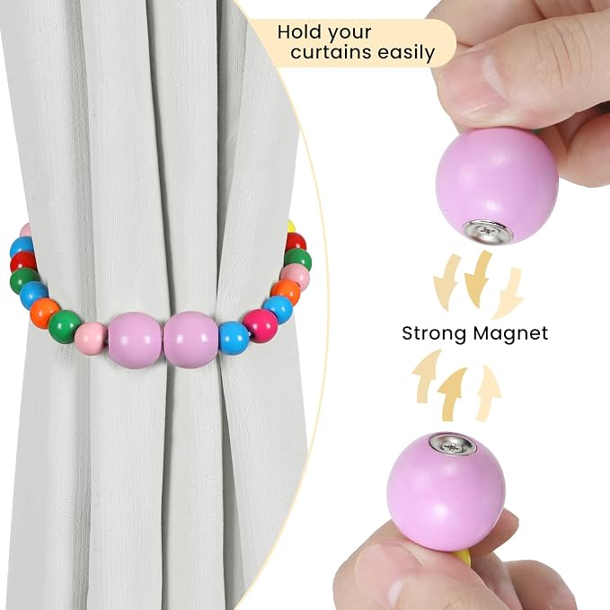 KLOGTSIND Magnetic Curtain Tiebacks, 2 Pack Curtain Holdbacks - Image 2