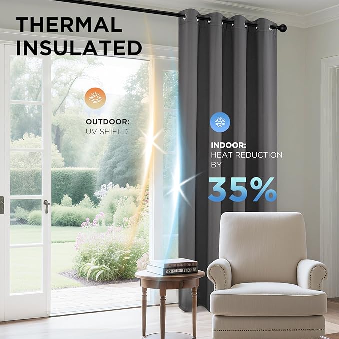 Joydeco Blackout Curtains 108 Inch Length 2 Panels Set, Thermal Insulated Long - Image 4