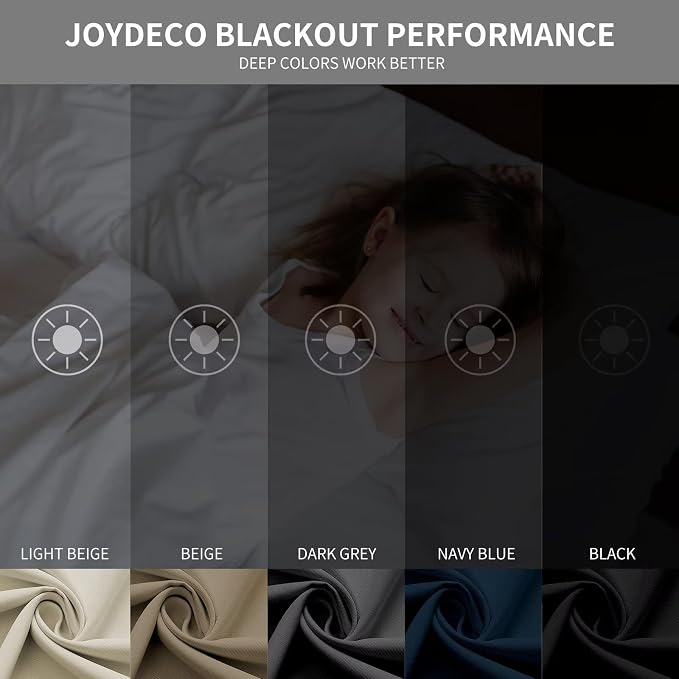 Joydeco Blackout Curtains 72 Inch Length 2 Panels Set, Thermal Insulated Long - Image 2