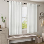 Nanspring White Linen Curtains 80 Inch Length - Image 6