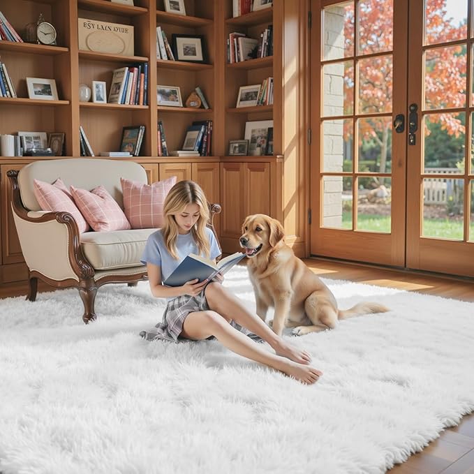 Super Soft Shaggy Area Rugs for Bedroom 4x6 Feet, Shaggy Plush Living Room Shag - Image 3