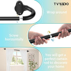 TVWOO Wrap Around Curtain Rods, 5/8 Inch Adjustable Blackout Curtain Rod Set - Image 9