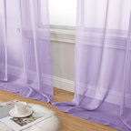 Lavender Sheer Curtain for Bedroom Living Room 72 Inches Long 2 Panels Set - Image 8