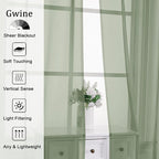 Gwine Sage Green Sheer Curtains - Image 2
