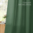 NICETOWN Flax Olive Green Linen Curtains - Image 6