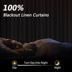 Guken 100% Blackout Linen Curtains 102 Inch Length 2 Panels Set - Image 2