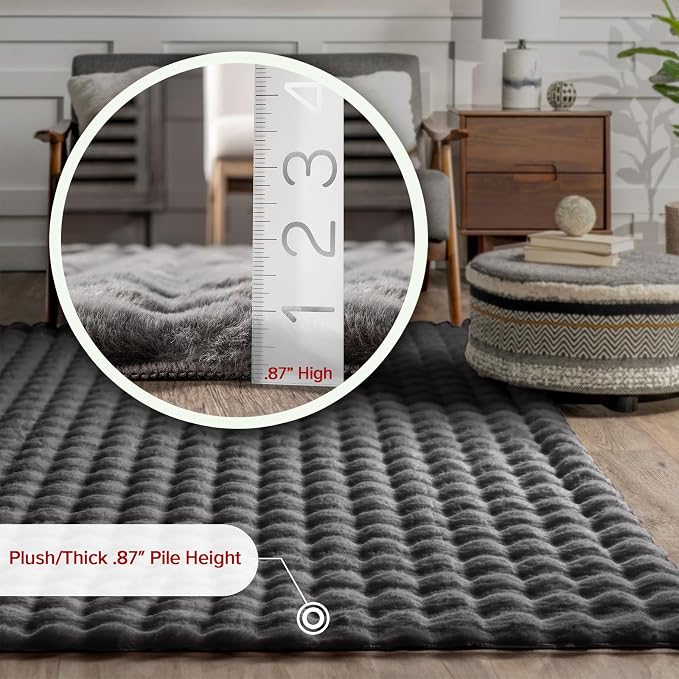 nuLOOM 3'9' x 6' Cozy Plush Area Rug, Machine Washable, Soft Fluffy Shag Carpet - Image 2