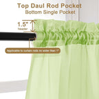 Chyhomenyc Sheer Curtains 54 Inch Long 2 Panels Set, Light Filtering Short Soft - Image 2