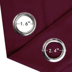 LEMOMO Blackout Curtains 66 x 54 Inch Long Burgundy Red Curtains Set of 2 - Image 5