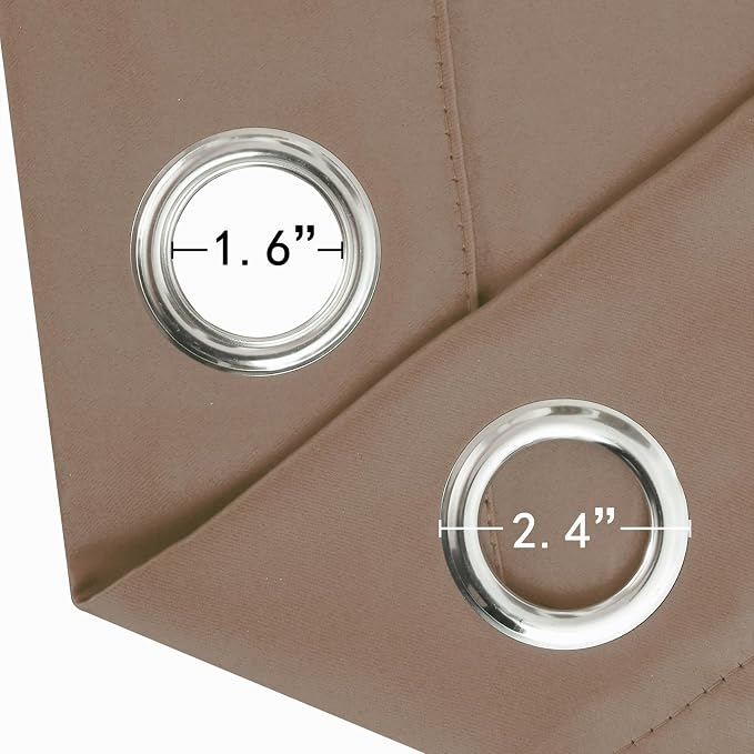 LEMOMO Blackout Curtains 66 x 54 Inch Long Cappuccino Curtains Set of 2 Panels - Image 5